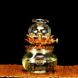 Maxbell Oil Lamp Wick Holder Telescopic Lotus Alloy Temple Liquid Ghee Wick Holder