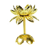 Maxbell Oil Lamp Wick Holder Telescopic Lotus Alloy Temple Liquid Ghee Wick Holder