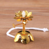 Maxbell Oil Lamp Wick Holder Telescopic Lotus Alloy Temple Liquid Ghee Wick Holder