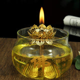 Maxbell Oil Lamp Wick Holder Telescopic Lotus Alloy Temple Liquid Ghee Wick Holder