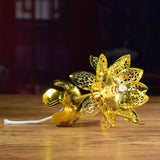 Maxbell Oil Lamp Wick Holder Telescopic Lotus Alloy Temple Liquid Ghee Wick Holder