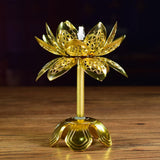 Maxbell Butter Lamp Wick Holder Telescopic Alloy Lotus Flower Oil Lamp Holder Temple