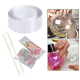 Maxbell Blow Bubbles Double Sided Tape Adhesive DIY Crafting Transparent Color 2mmx3cmx1m