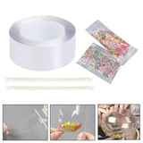 Maxbell Double Sided Tape Transparent Tape 3cm Width for Ball Making Sensory Toy 2mmx3cmx5meters