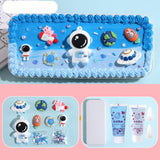 Maxbell Cute DIY Pencil Case Pencil Box Set for Kids Durable Accessory Handicrafts Astronaut