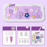 Maxbell Cute DIY Pencil Case Pencil Box Set for Kids Durable Accessory Handicrafts Flower