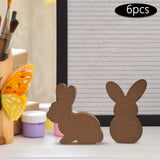 Maxbell 6Pcs Easter Wood Bunny Gifts Easter Bunny Rabbit DIY for Party Ornament