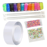 Maxbell Nano Tape Waterproof Heavy Duty Removable with Straws and Clay for DIY Craft 2mm 300cm Sequins