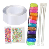 Maxbell Nano Tape Waterproof Heavy Duty Removable with Straws and Clay for DIY Craft 2mm 5m with Sequins