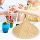 Maxbell Bamboo Braided Hat Weaved Hard Shell Hat Sun Hats Wall Decoration Painting 30cmx20cm