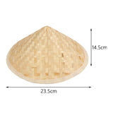 Maxbell Bamboo Braided Hat Weaved Hard Shell Hat Sun Hats Wall Decoration Painting 23.5cmx14.5cm