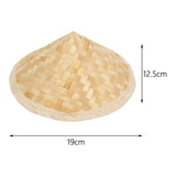 Maxbell Bamboo Braided Hat Weaved Hard Shell Hat Sun Hats Wall Decoration Painting 19cmx12.5cm