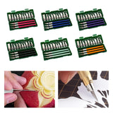 Maxbell 13Pcs Precision Knife Set Replacement Blade for Scrapbook Drawing Paper Black