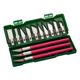 Maxbell 13Pcs Precision Knife Set Replacement Blade for Scrapbook Drawing Paper Rose Red