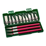 Maxbell 13Pcs Precision Knife Set Replacement Blade for Scrapbook Drawing Paper Rose Red