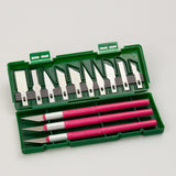 Maxbell 13Pcs Precision Knife Set Replacement Blade for Scrapbook Drawing Paper Rose Red