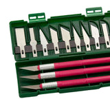 Maxbell 13Pcs Precision Knife Set Replacement Blade for Scrapbook Drawing Paper Rose Red