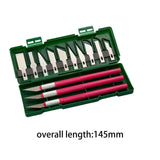 Maxbell 13Pcs Precision Knife Set Replacement Blade for Scrapbook Drawing Paper Rose Red