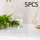 Maxbell 5Pcs Acrylic Place Cards Table Numbers Sublimation DIY for Wedding Banquet