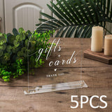 Maxbell 5Pcs Acrylic Place Cards Table Numbers Sublimation DIY for Wedding Banquet