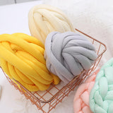 Maxbell Chunky Wool Yarn Filling Soft Knitting for Scarf Sweater Bed Fence Crochet milk yellow