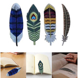 Maxbell Handmade Embroidered Bookmark Artistic Feather Bookmarks for School Supplies Blue