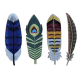 Maxbell Handmade Embroidered Bookmark Artistic Feather Bookmarks for School Supplies Blue