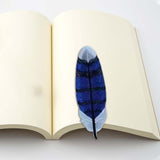 Maxbell Handmade Embroidered Bookmark Artistic Feather Bookmarks for School Supplies Blue