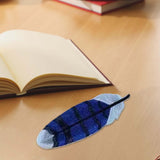Maxbell Handmade Embroidered Bookmark Artistic Feather Bookmarks for School Supplies Blue