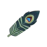 Maxbell Handmade Embroidered Bookmark Artistic Feather Bookmarks for School Supplies Green