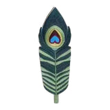 Maxbell Handmade Embroidered Bookmark Artistic Feather Bookmarks for School Supplies Green