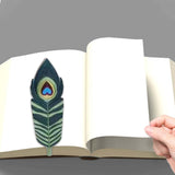Maxbell Handmade Embroidered Bookmark Artistic Feather Bookmarks for School Supplies Green