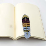 Maxbell Handmade Embroidered Bookmark Artistic Feather Bookmarks for School Supplies Yellow