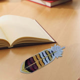 Maxbell Handmade Embroidered Bookmark Artistic Feather Bookmarks for School Supplies Yellow