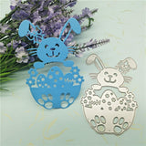 Maxbell Metal Easter Bunny Border Edge Cutting Dies for Party DIY Scrapbook Folders