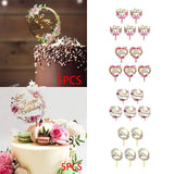 Maxbell 5x Pastoral Cake Toppers Photo Props for Wedding Engagement Baby Shower Style A