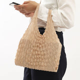 Maxbell Flexible Stretch Bag Shopping Bag Tote Washable Grocery Storage Bag Portable Light Brown