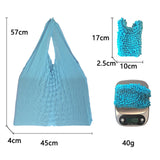 Maxbell Flexible Stretch Bag Shopping Bag Tote Washable Grocery Storage Bag Portable Sky Blue