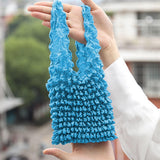 Maxbell Flexible Stretch Bag Shopping Bag Tote Washable Grocery Storage Bag Portable Sky Blue