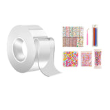 Maxbell Nano Tape with Straws and Beads Non Marking Reusable for Classroom DIY Craft