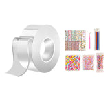 Maxbell Nano Tape with Straws and Beads Non Marking Reusable for Classroom DIY Craft