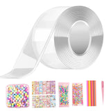 Maxbell Clear Nano Tape with Stickers Double Sided Removable for Classroom DIY Craft Beads Set