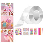 Maxbell Clear Nano Tape with Stickers Double Sided Removable for Classroom DIY Craft Beads Set