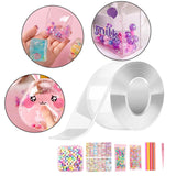 Maxbell Clear Nano Tape with Stickers Double Sided Removable for Classroom DIY Craft Beads Set