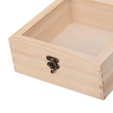 Maxbell Wooden Box Jewelry Display Case Storage Box with Glass Lid  20cmx20cmx8cm