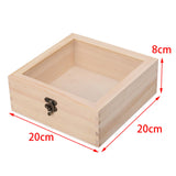 Maxbell Wooden Box Jewelry Display Case Storage Box with Glass Lid  20cmx20cmx8cm