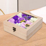 Maxbell Wooden Box Jewelry Display Case Storage Box with Glass Lid  20cmx20cmx8cm