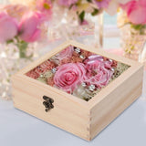 Maxbell Wooden Box Jewelry Display Case Storage Box with Glass Lid  20cmx20cmx8cm