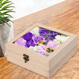 Maxbell Wooden Box Jewelry Display Case Storage Box with Glass Lid  20cmx20cmx8cm