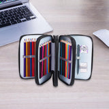 Maxbell Pencil Case Pen Bag Storage 72 Slots with Zipper for Adults Stationery Black